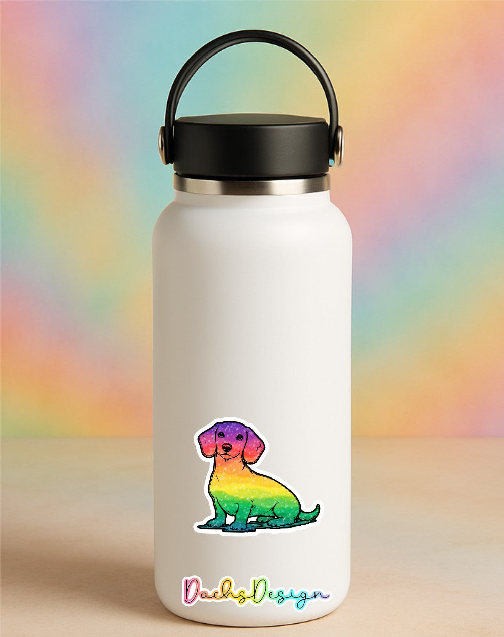 Rainbow Dachshund Waterproof Vinyl Sticker