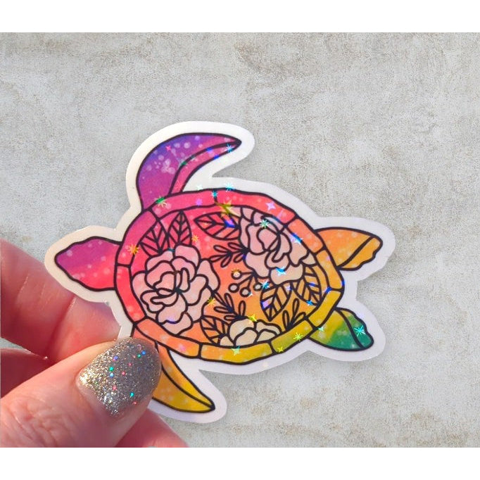 Rainbow Turtle Waterproof Vinyl Sticker
