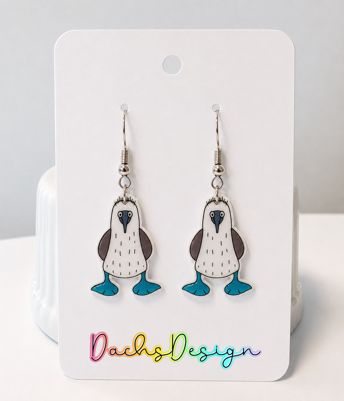 Blue Footed Booby Earrings