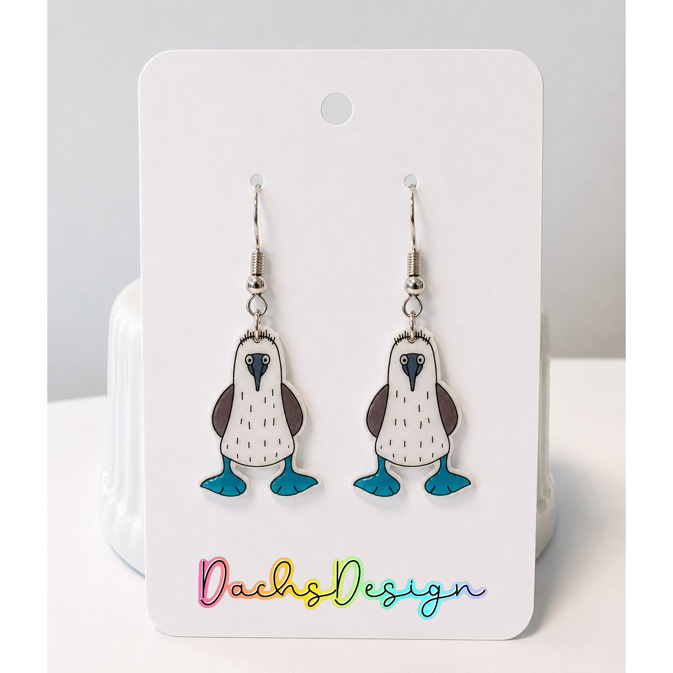 Blue Footed Booby Earrings