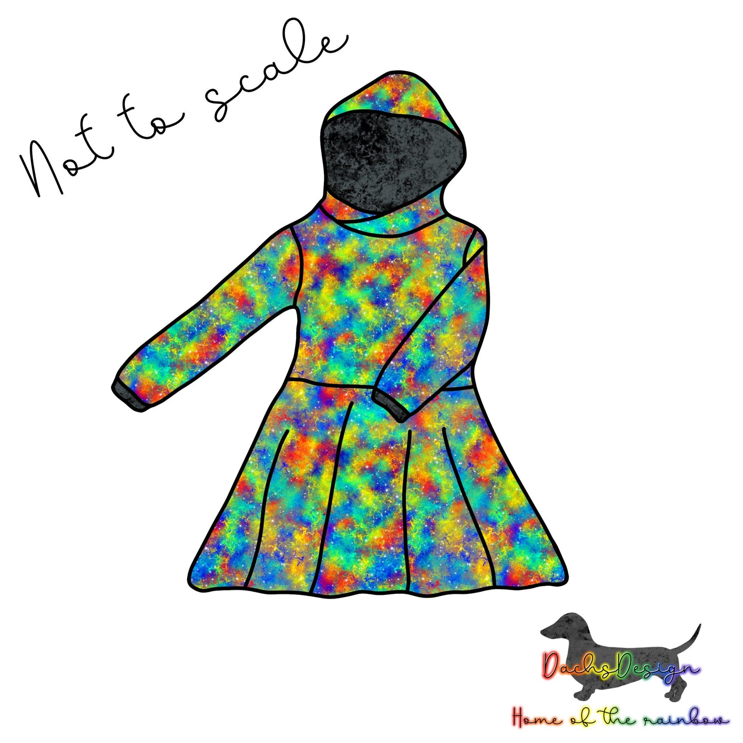 Bright Rainbow Galaxy Seamless Pattern (Digital Download)