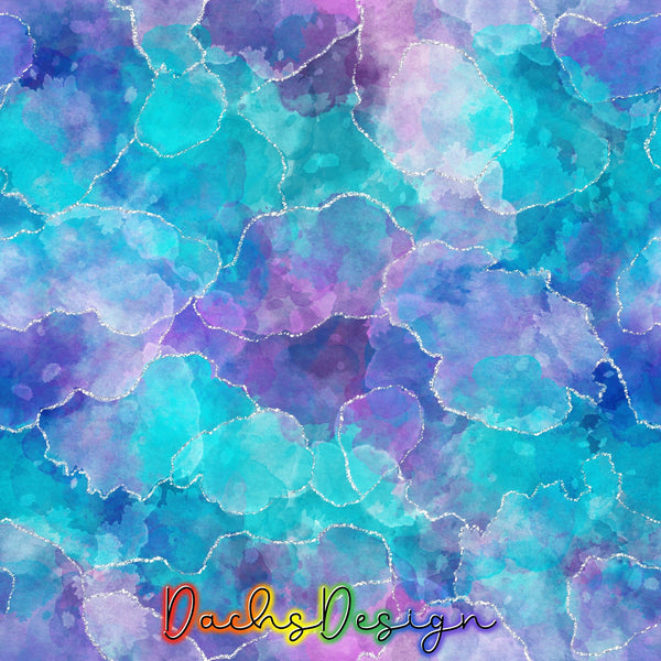 Purple Teal Watercolour Glitter - NON-EXCLUSIVE Seamless Pattern