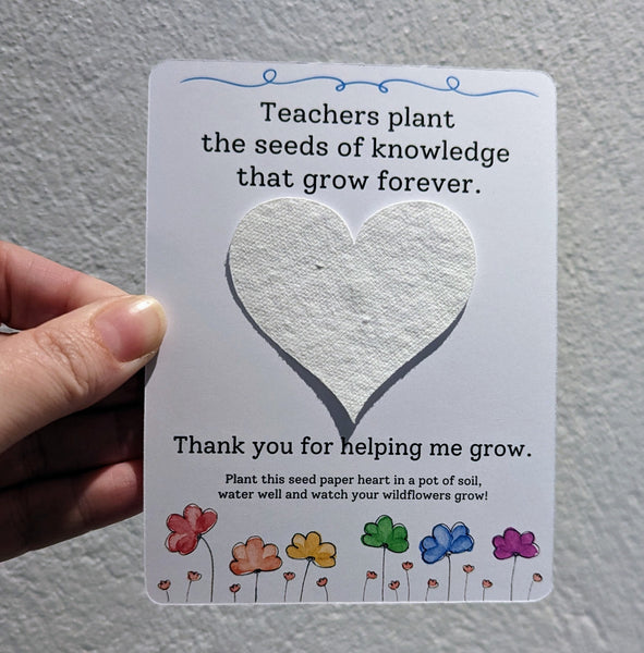 Heart Shaped Seeded Wildflower Plantable Paper Teacher Gifts