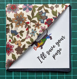 Floral Fabric Corner Bookmark