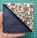 Floral Fabric Corner Bookmark