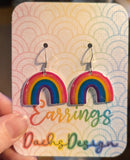 Colourful Rainbow Dangly Earrings