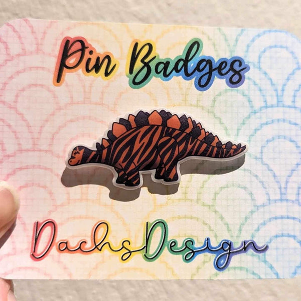 Stegosaurus Dinosaur Pin Badge