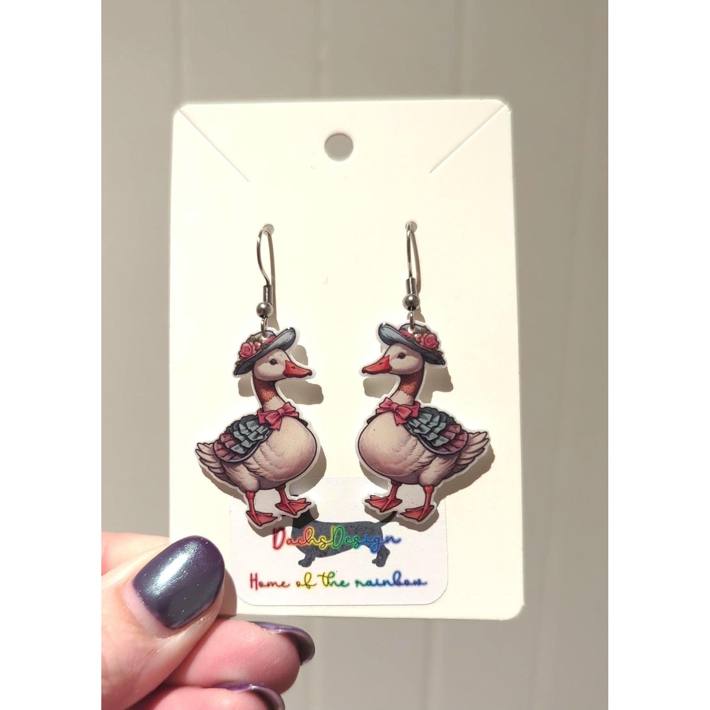 Victorian Lady Goose Earrings