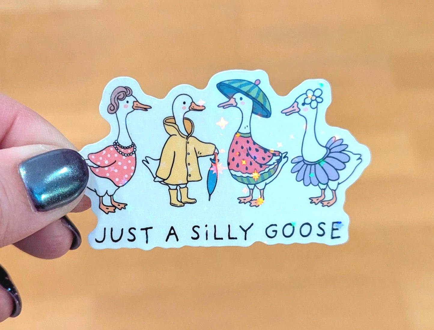 Vanntett vinyllapp "Just a Silly Goose"