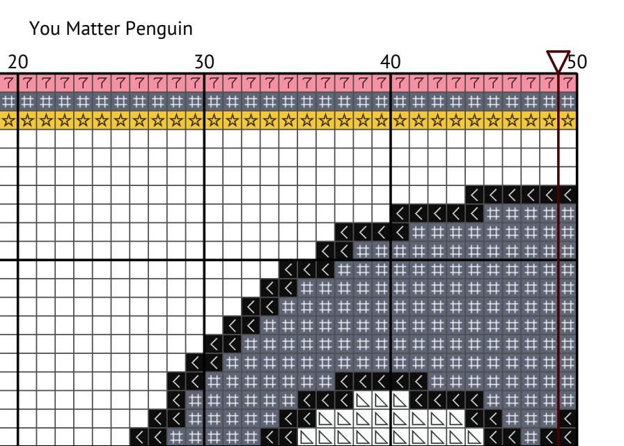 You Matter Penguin Cross Stitch Pattern: 14 Count Aida PDF