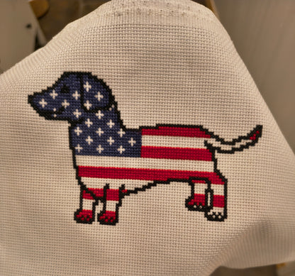 Free US Flag Dachshund Cross Stitch Patterns