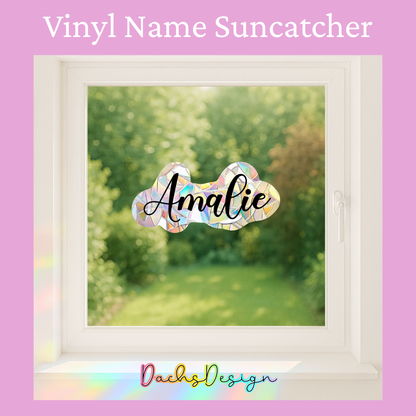 Personalised Rainbow Suncatcher Name Decal: Kids Room Decor