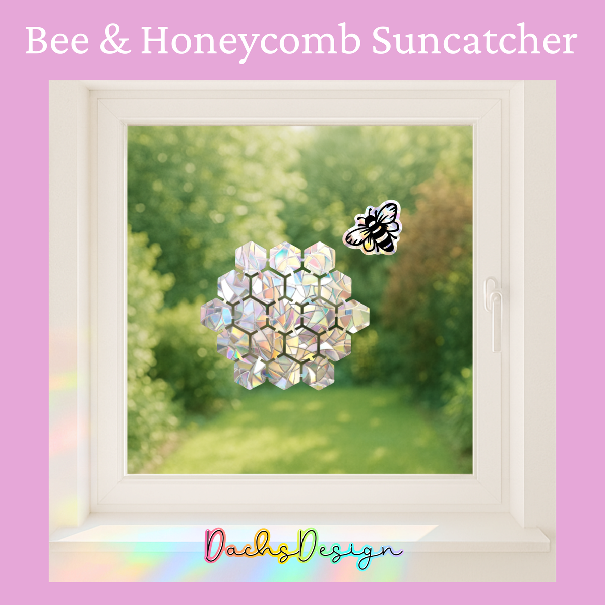 Bee and Honeycomb Rainbow Suncatcher