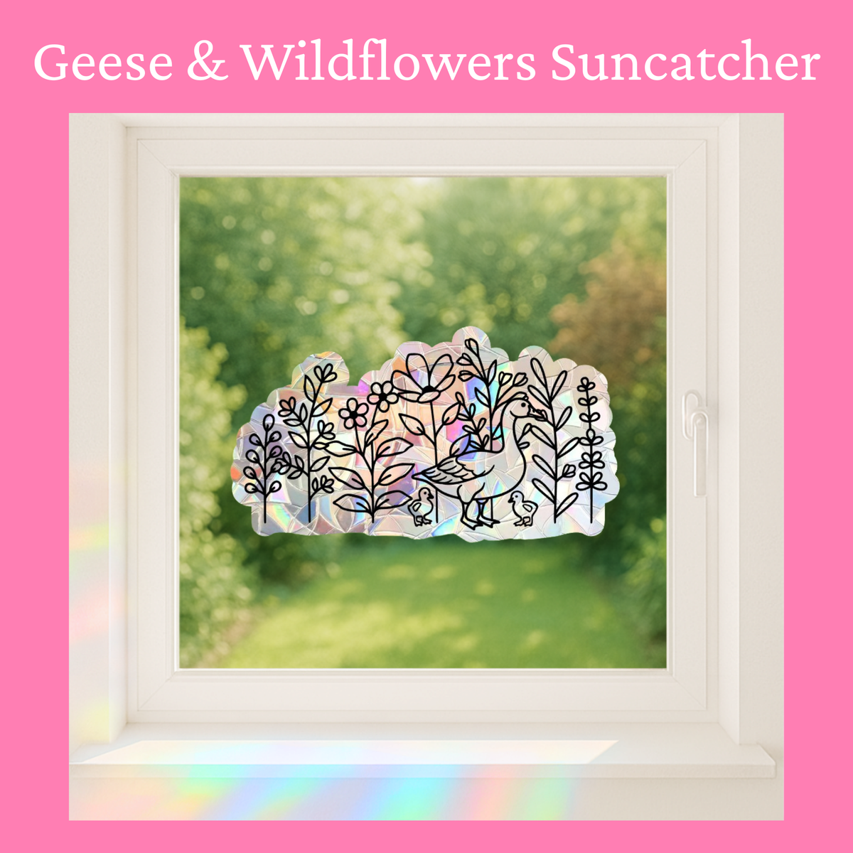 Geese and Wildflowers Suncatcher
