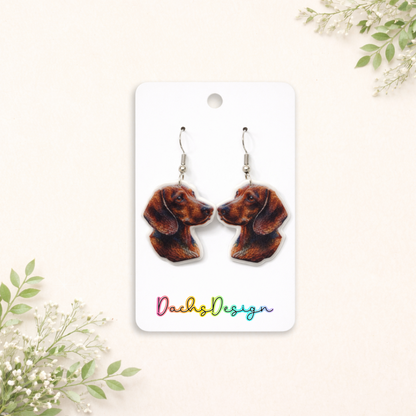 Colourful Dachshund Dangly Earrings