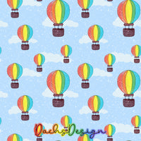 Snowy Rainbow Hot Air Balloons -  NON-EXCLUSIVE Seamless Pattern