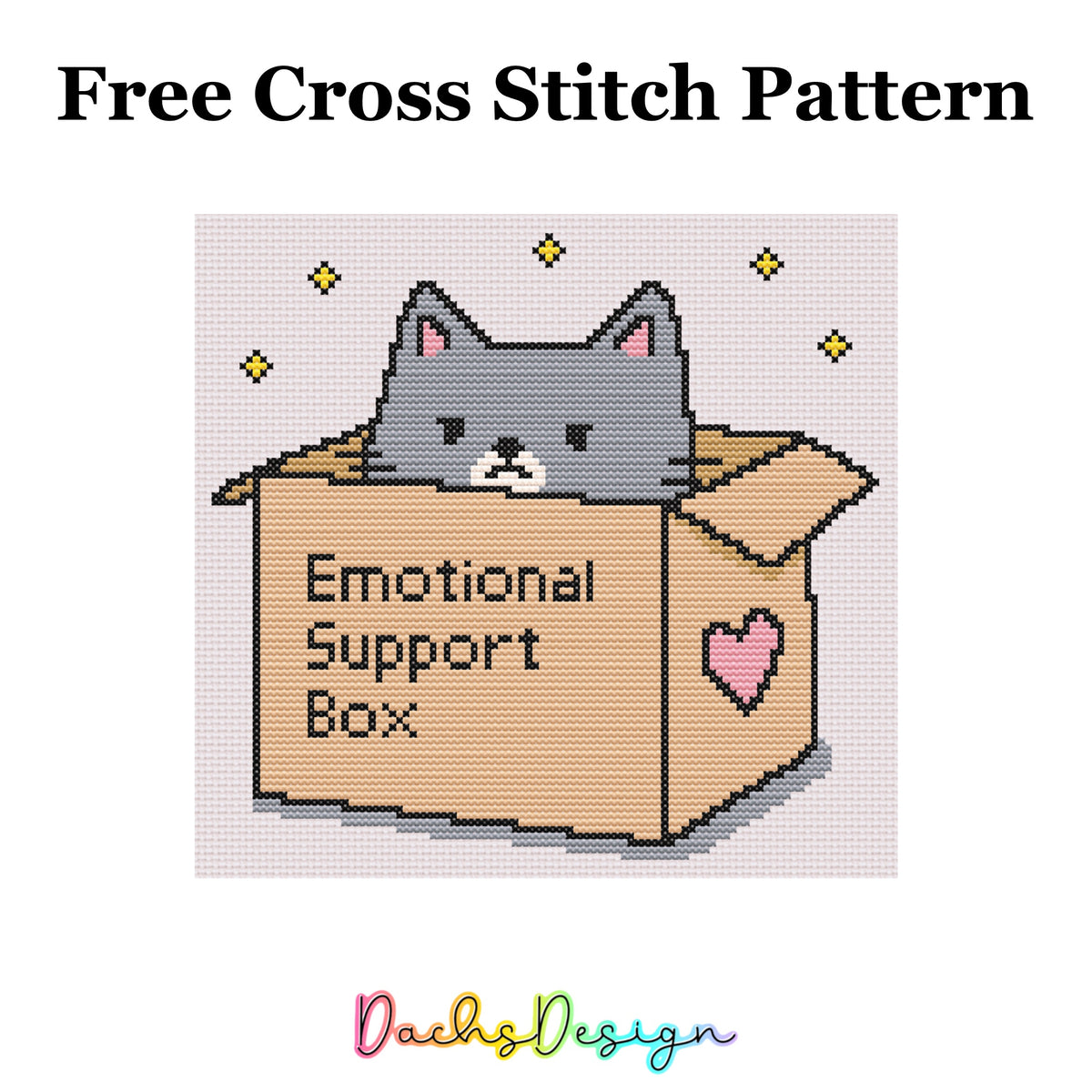 Emotional Support Box - Free Cross Stitch Pattern