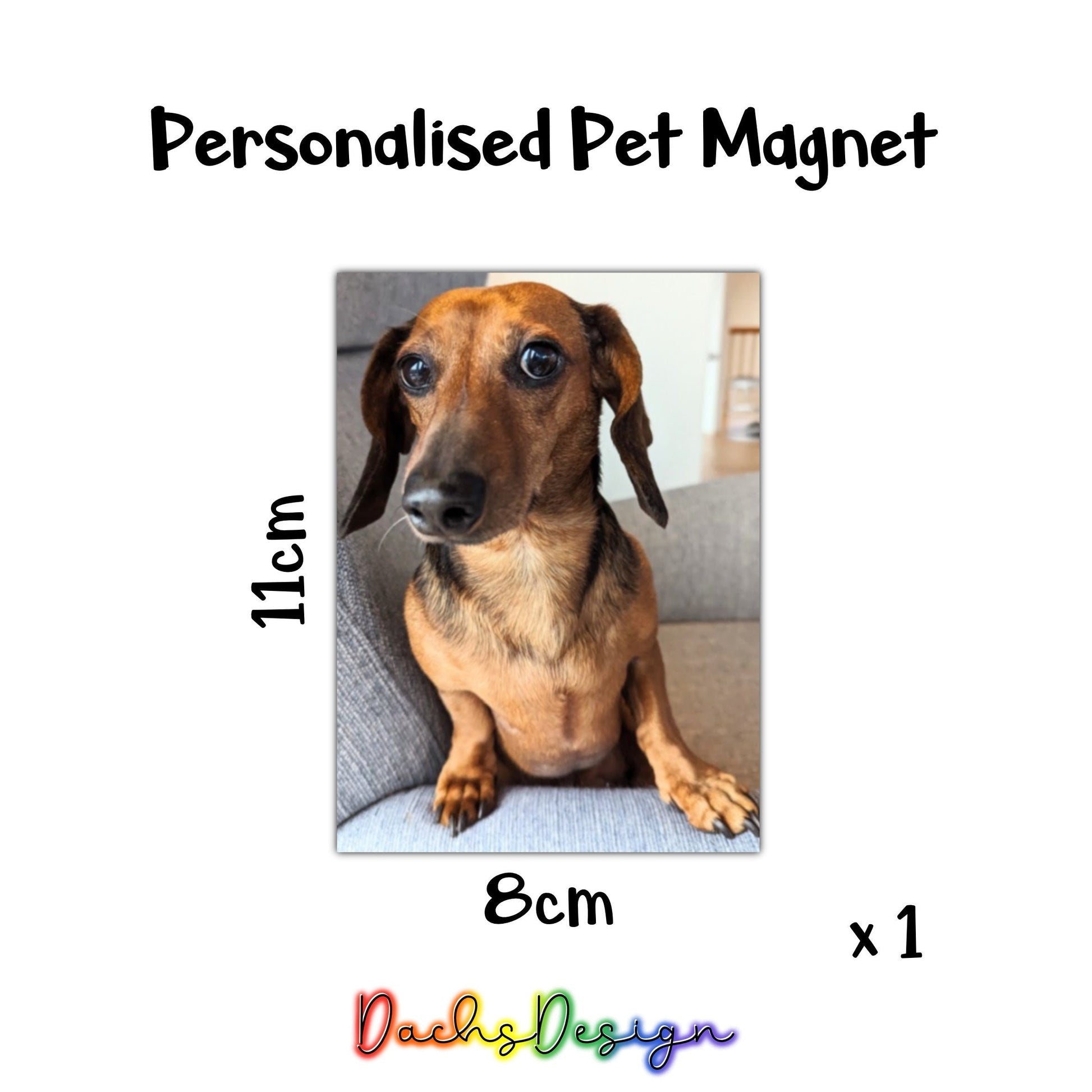 Personalised pet photo fridge magnet — custom photo printed on magnet