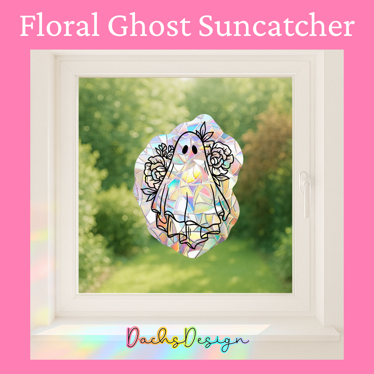 Floral Ghost Rainbow Suncatcher