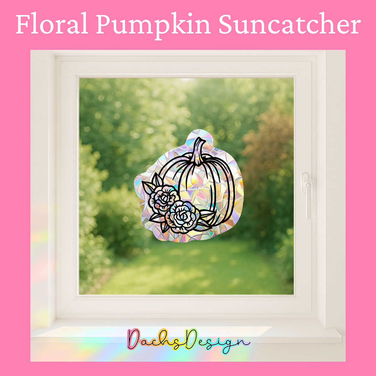 Floral Pumpkin Rainbow Suncatcher