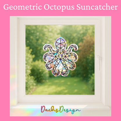 Geometric Octopus Rainbow Suncatcher
