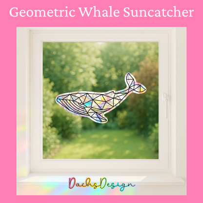 Geometric Whale Rainbow Suncatcher
