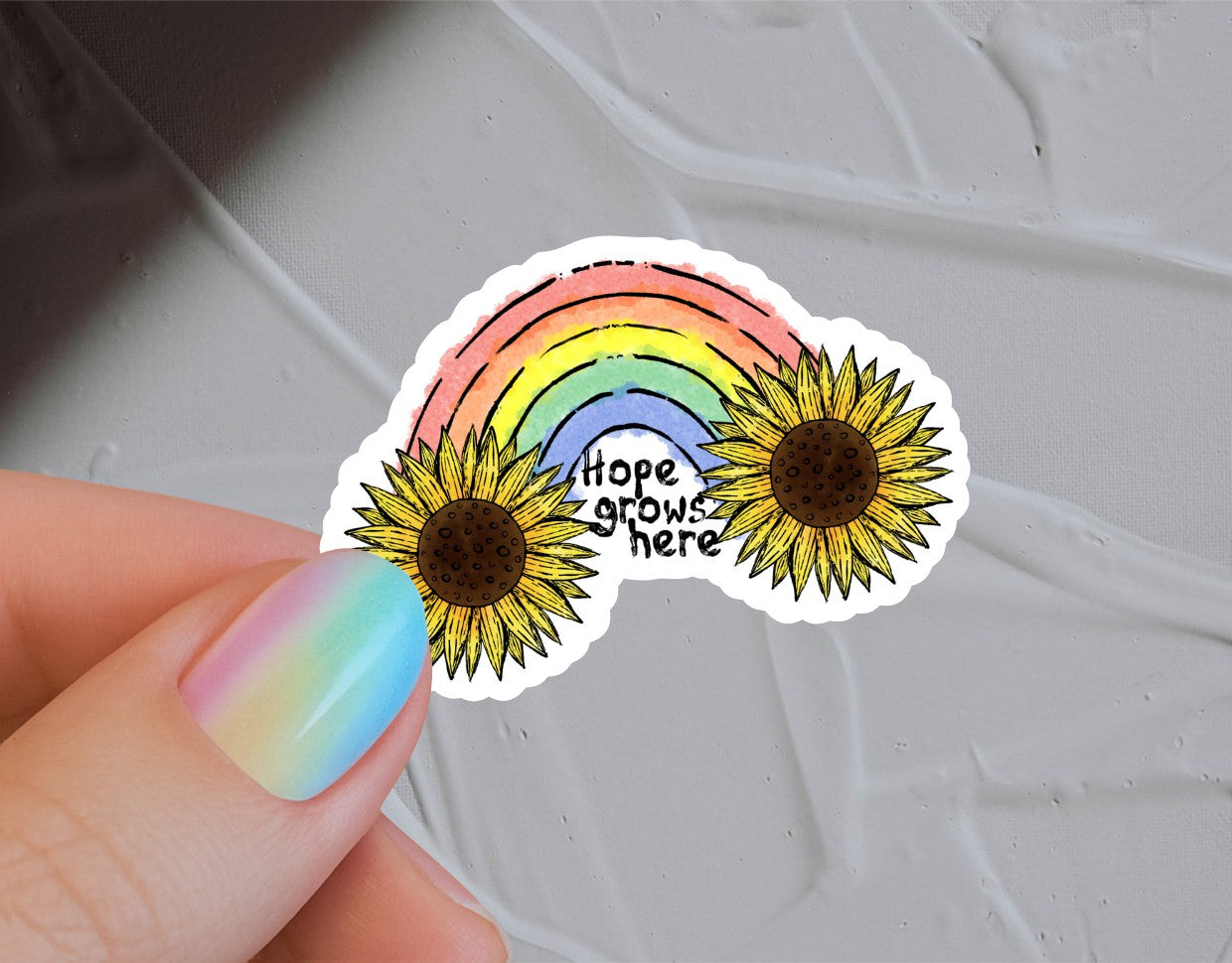 Hope Grows Here Waterproof Vinyl Sticker