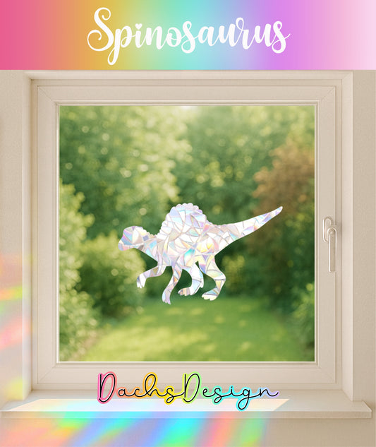 Spinosaurus Rainbow Suncatcher: Dinosaur Window Cling