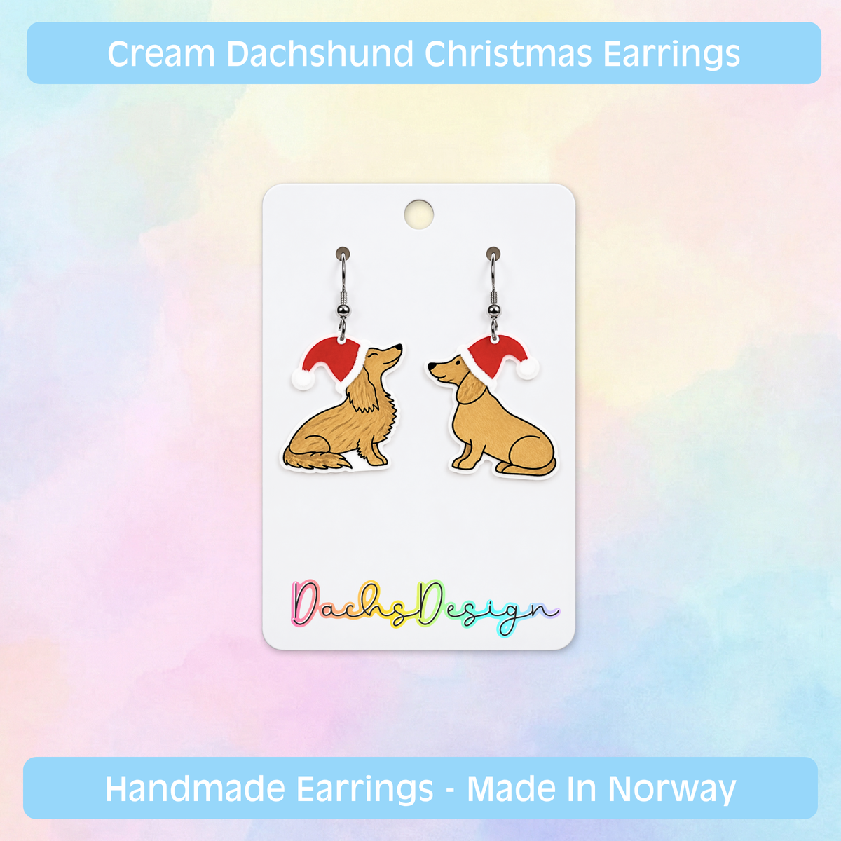 Christmas Dachshund Dangly Earrings