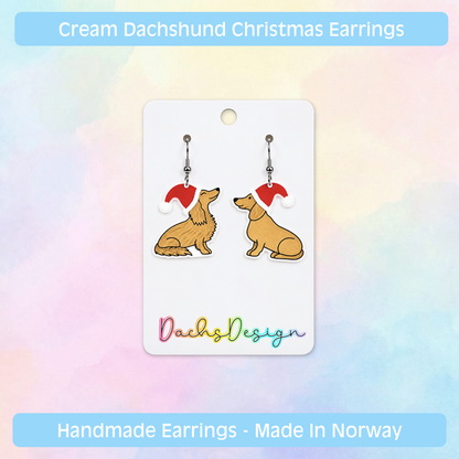 Christmas Dachshund Dangly Earrings