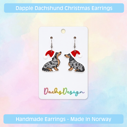 Christmas Dachshund Dangly Earrings