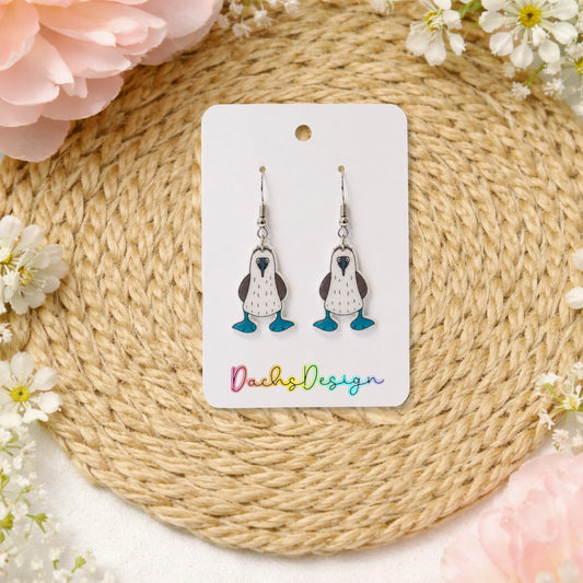 Blue Footed Booby Earrings