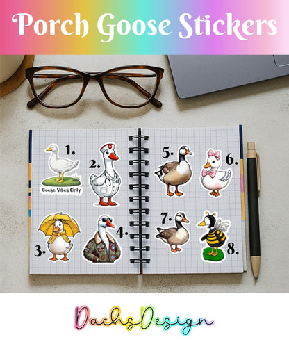 Porch Goose Waterproof Vinyl Stickers