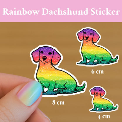 Labradoodle-klistremerke: Vanntett vinylklistremerke med regnbueglitter
