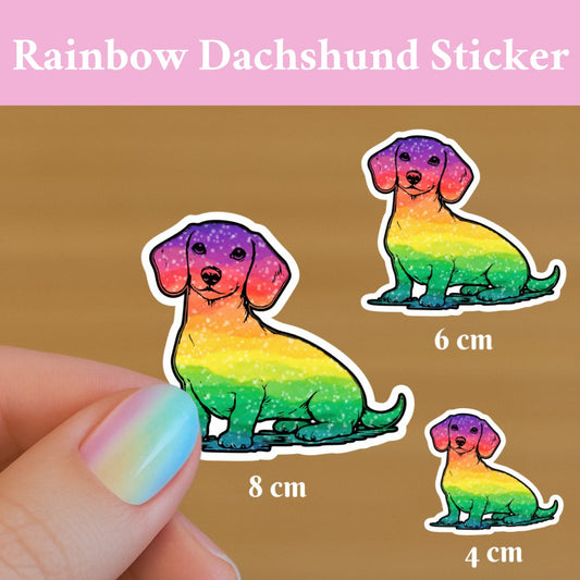 Labradoodle-klistremerke: Vanntett vinylklistremerke med regnbueglitter