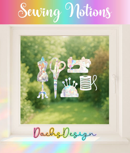 Sewing Room Notions Rainbow Suncatchers: Gift for Lover of Sewing