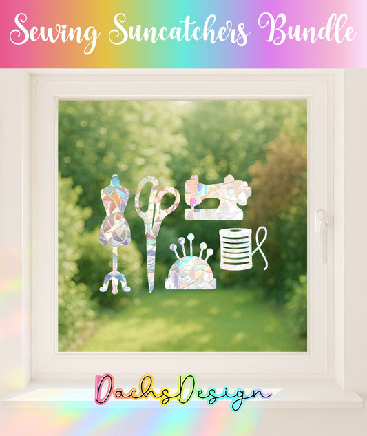 Sewing Room Notions Rainbow Suncatchers: Gift for Lover of Sewing
