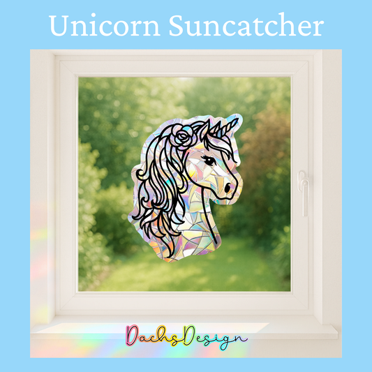 Floral Unicorn Rainbow Suncatcher