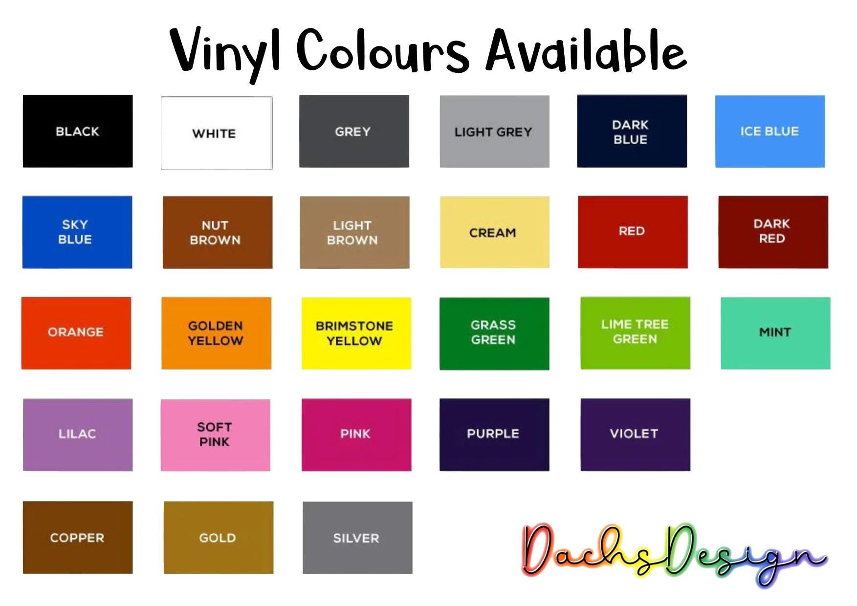 Colour swatches for vinyl