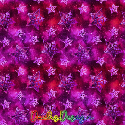Hot Pink Leopard Print Stars Seamless Pattern (Digital Download)