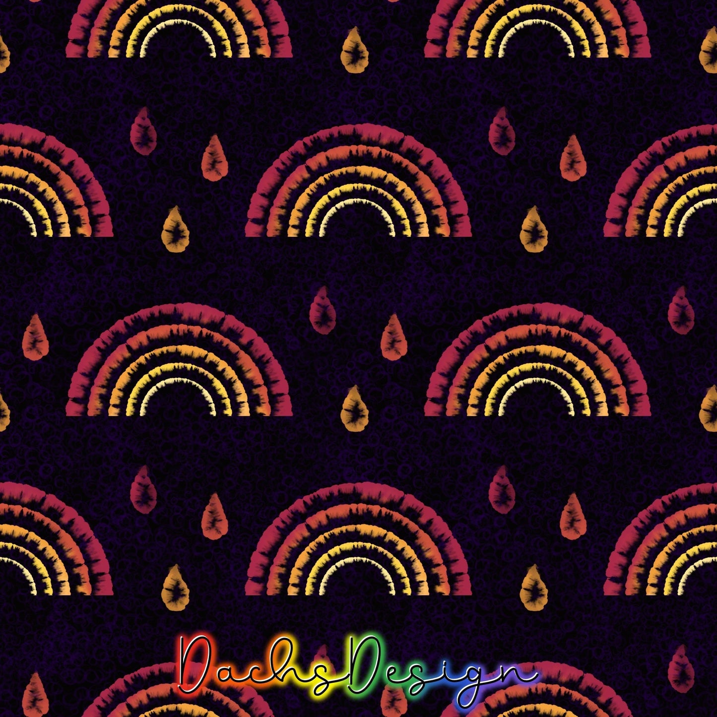 Boho Tie Dye Rainbow Seamless Pattern (Digital Download)