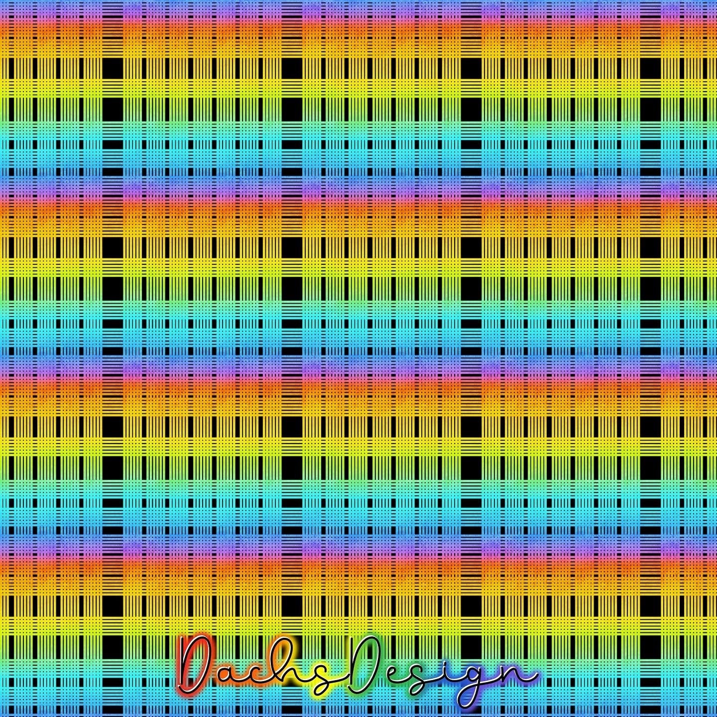 Rainbow Gingham Seamless Pattern (Digital Download)