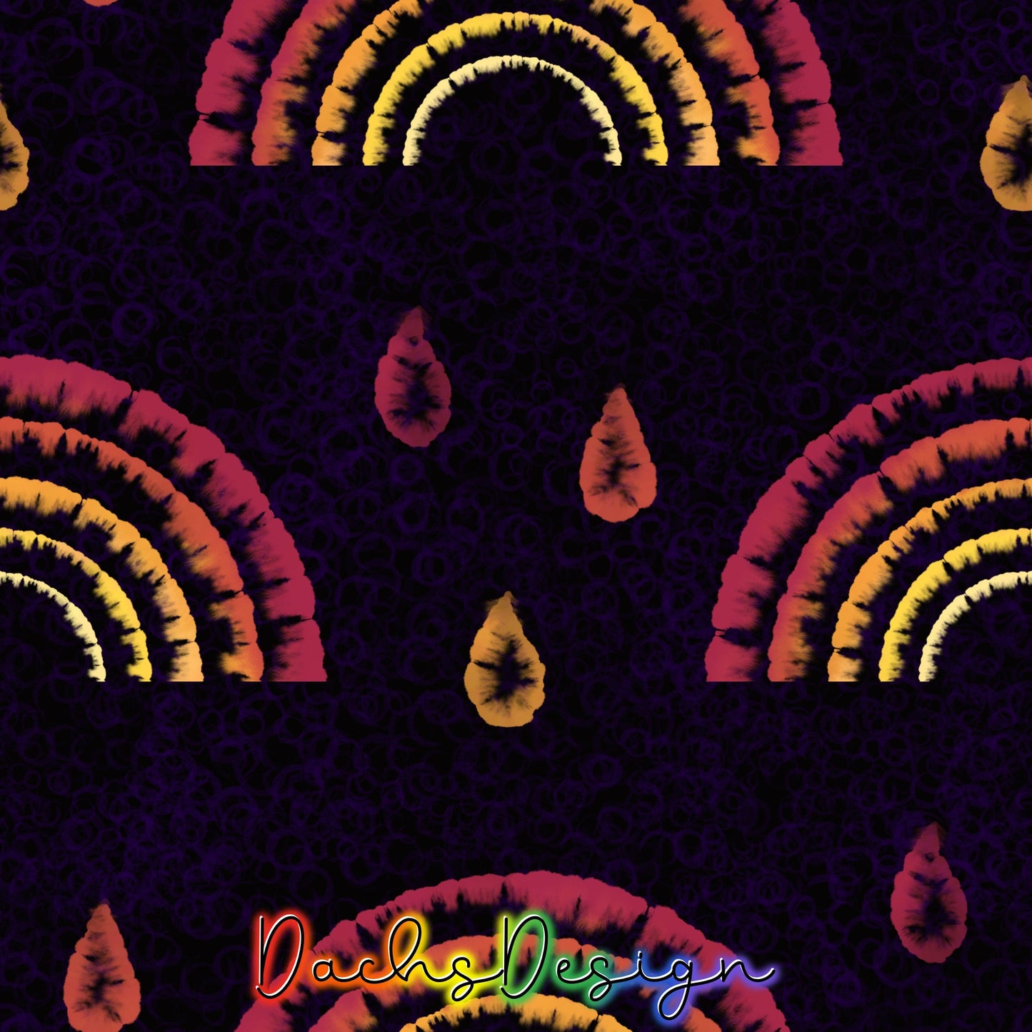 Boho Tie Dye Rainbow Seamless Pattern (Digital Download)