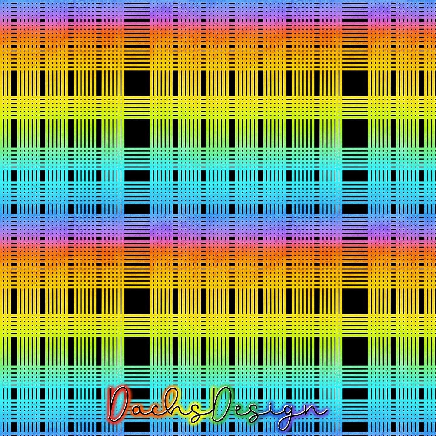 Rainbow Gingham Seamless Pattern (Digital Download)
