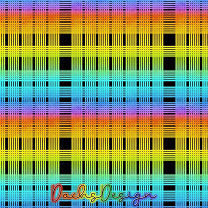 Rainbow Gingham Seamless Pattern (Digital Download)