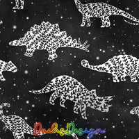 Monochrome Floral Dinosaurs- NON-EXCLUSIVE Seamless Pattern