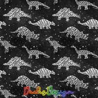 Monochrome Floral Dinosaurs- NON-EXCLUSIVE Seamless Pattern