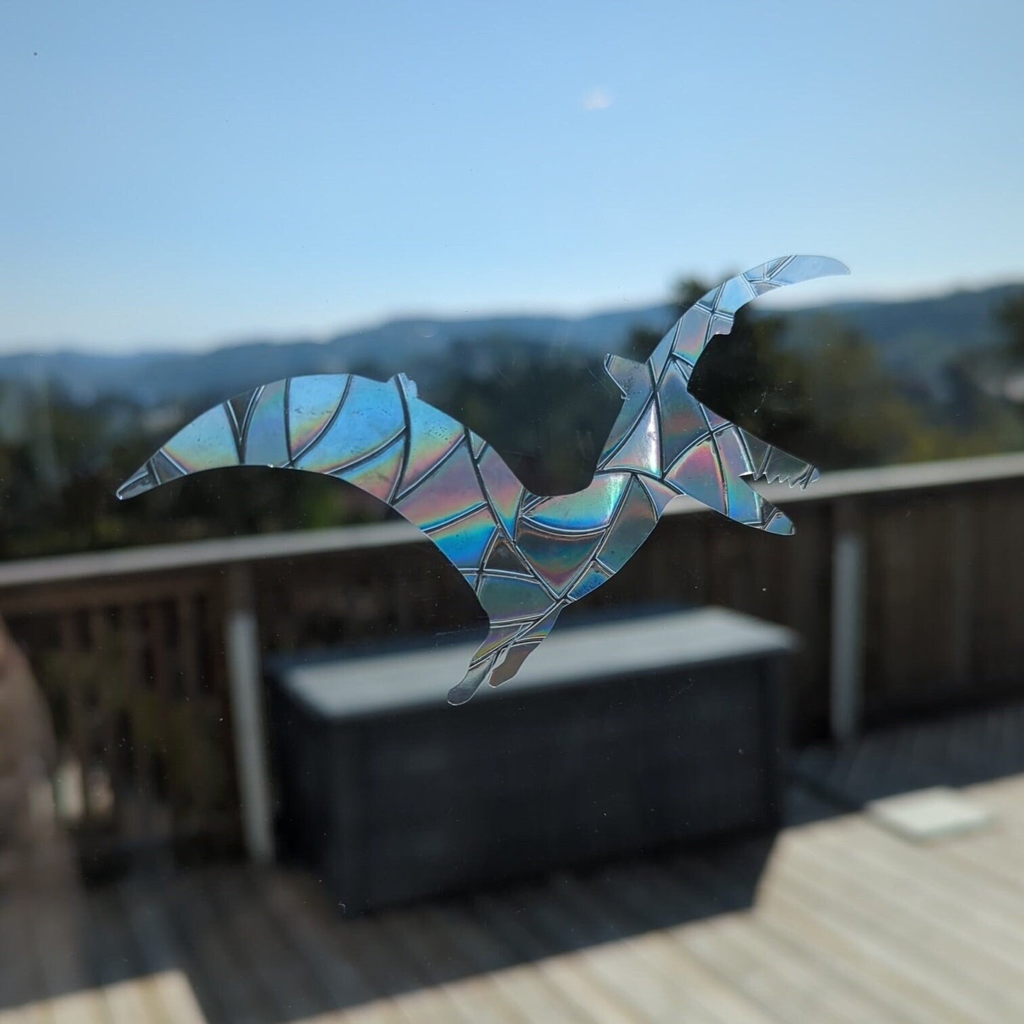 Pterodactyl Rainbow Suncatcher: Dinosaur Window Cling