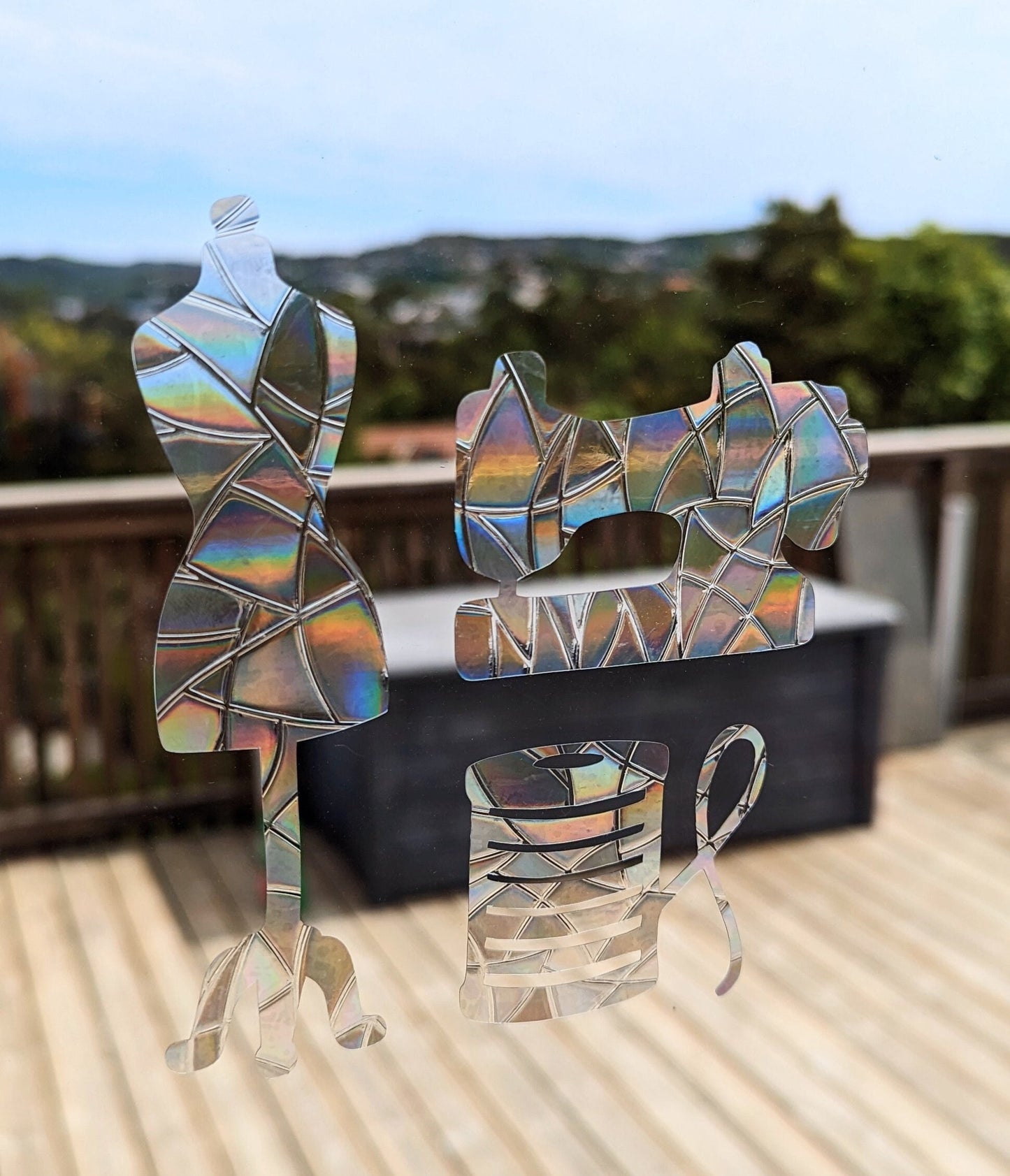 Sewing Room Notions Rainbow Suncatchers: Gift for Lover of Sewing