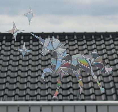 Unicorn and Stars Rainbow Suncatcher: Window Cling, Kids Room Decor